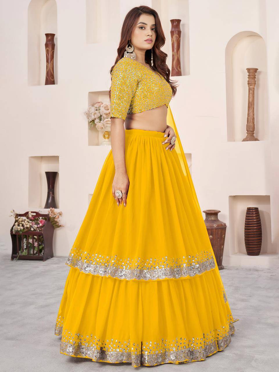 Anchal vol 2 Georgette yellow Traditional lehenga choli suppliers